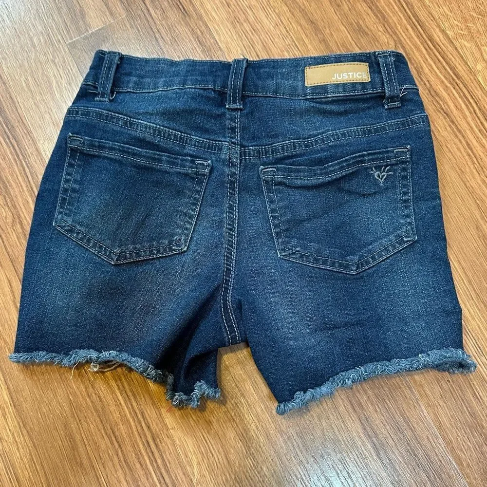 Justice Denim Jean Shorts Distressed Ripped | Girls Size 10